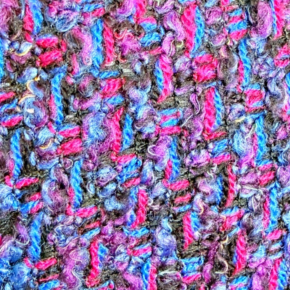 VTG 90s Vibrant Purple Bouclé Tweed Blazer by Portrait Size L - Picture 13 of 15